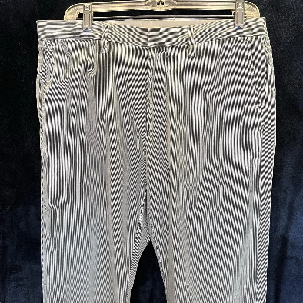 J. Crew‎ Mens Striped Flat Front Chino Pants Size 32W 32L Casual Dress Trousers
